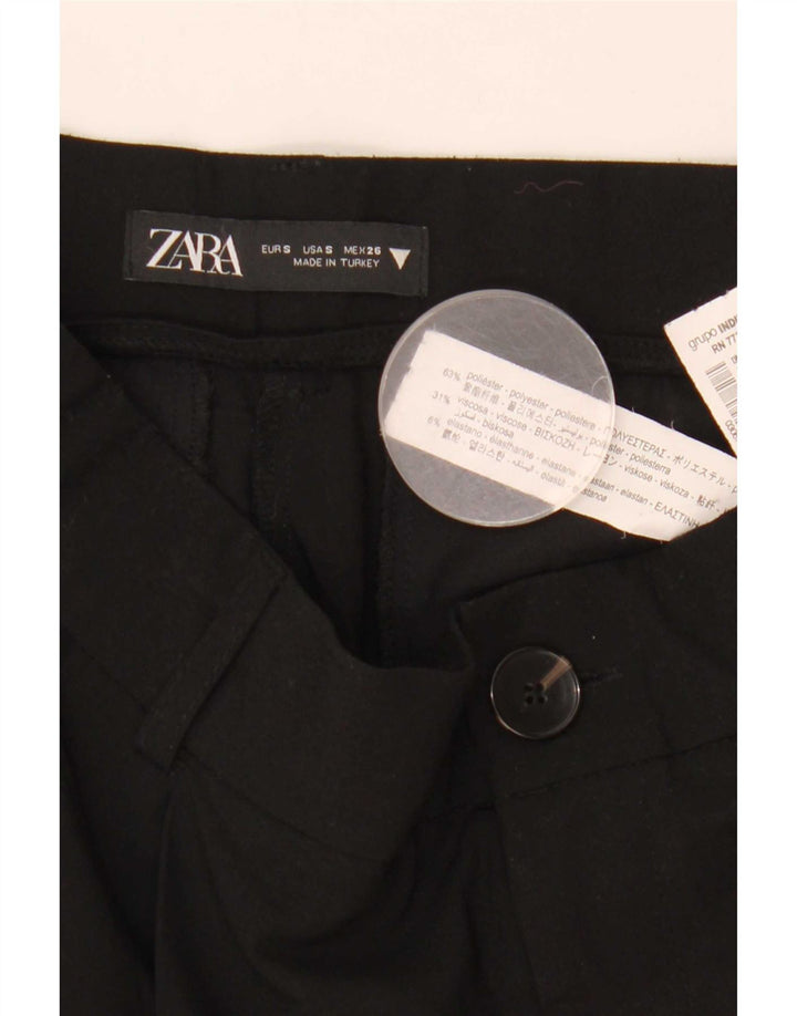Spodnie damskie Zara Pegged Chino, małe W26 L31, czarne, poliestrowe