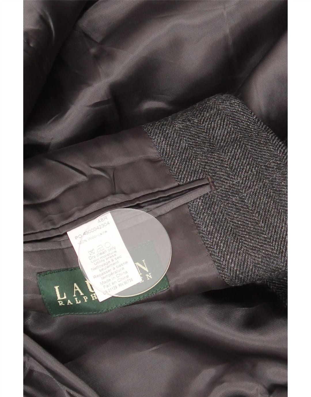Męska marynarka Ralph Lauren o regularnym kroju UK 48 3XL Szara jodełka
