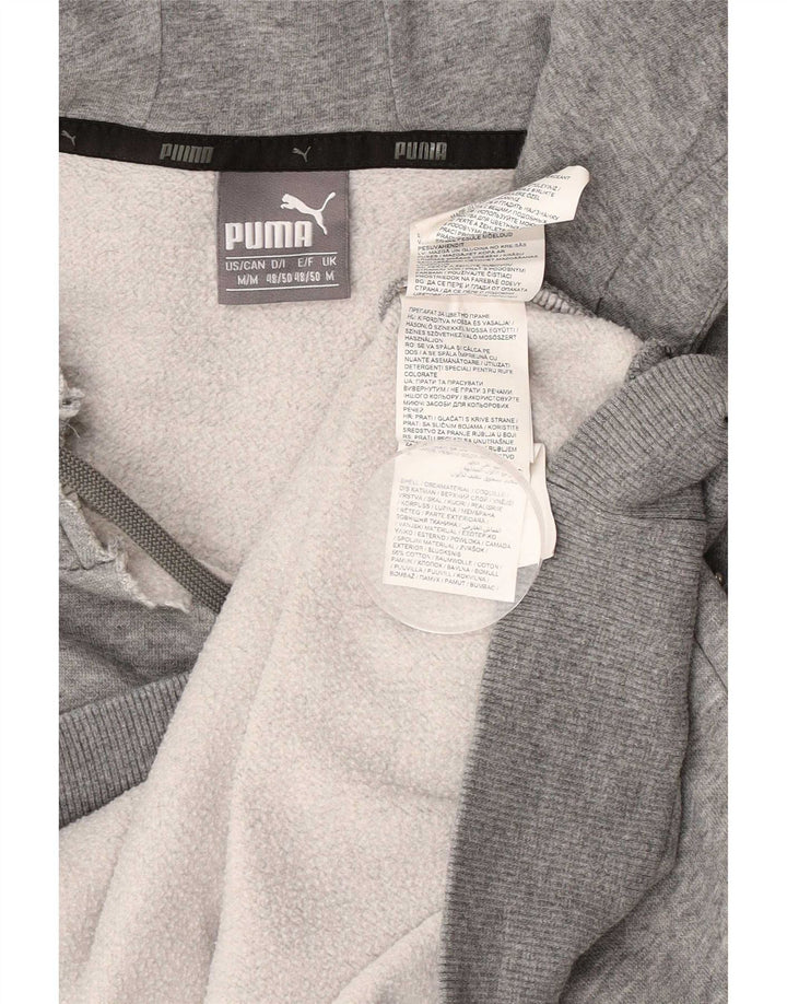 Męski sweter z kapturem Puma z grafiką, średnioszary, bawełniany w cętki