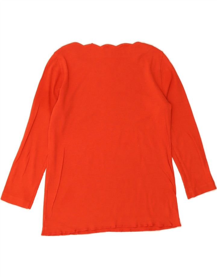 J. CREW Womens Top 3/4 Sleeve UK 10 Small Orange Cotton Vintage J. Crew and Second-Hand J. Crew from Messina Hembry 
