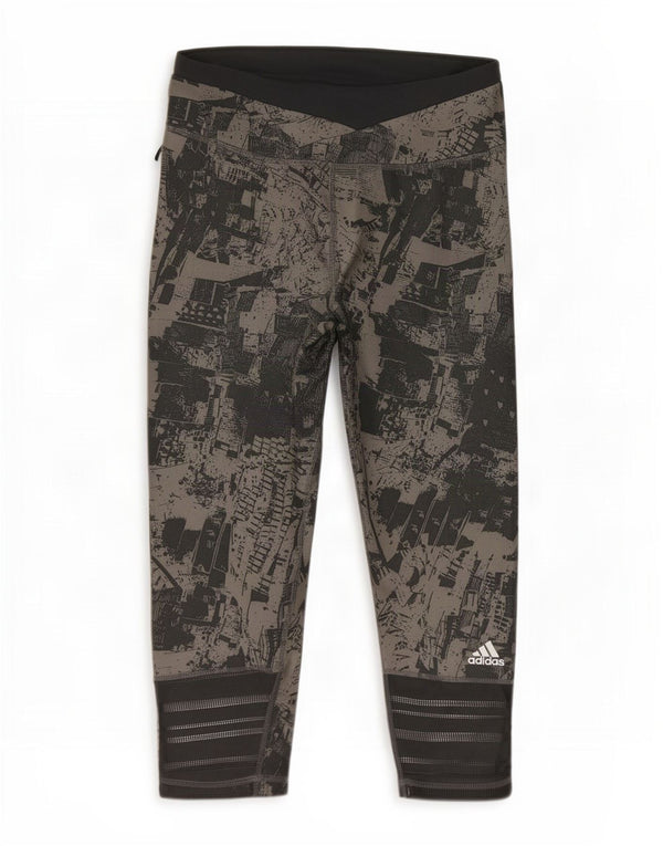 Legginsy Adidas Damskie Climacool Abstrakcyjny Wzór UK 12/14 Średni Zielony