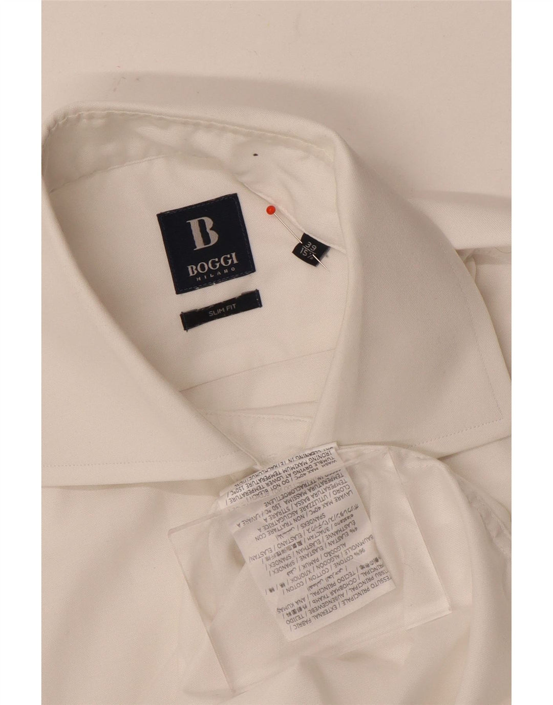 Koszula męska Boggi Slim Fit, rozmiar 39 15 1/2, średnia biała bawełna