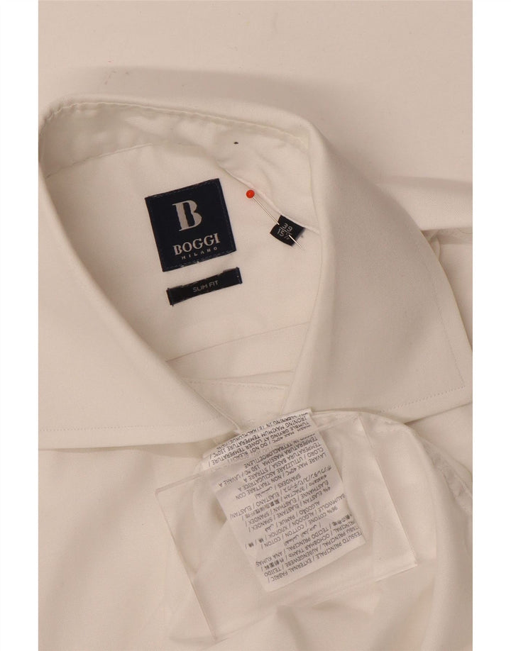 Koszula męska Boggi Slim Fit, rozmiar 39 15 1/2, średnia biała bawełna