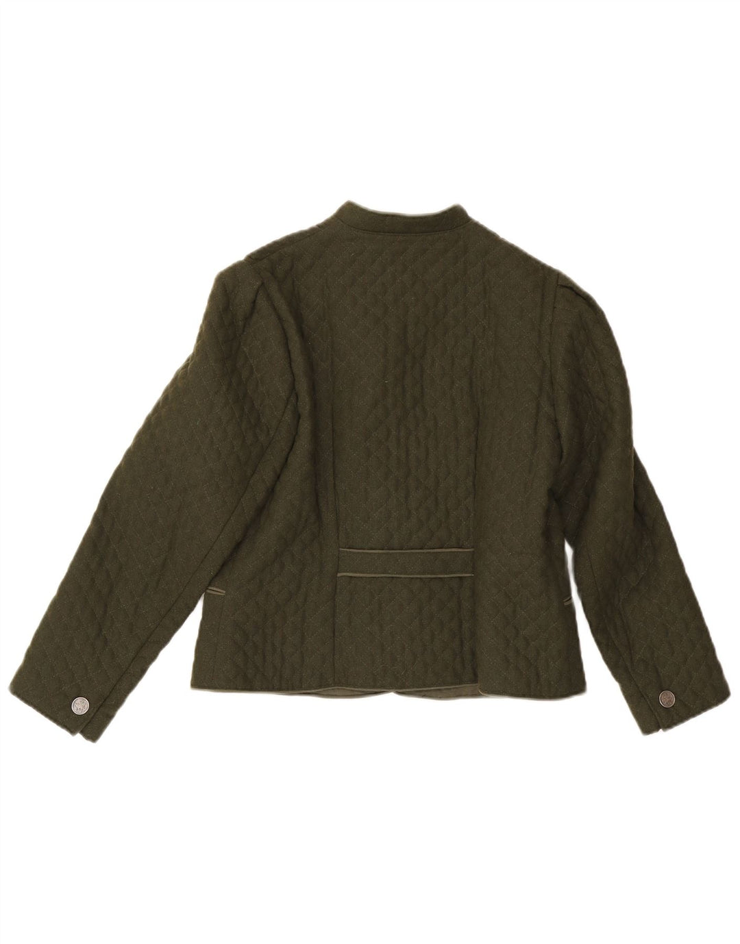 Vintage damska pikowana kurtka UK 14, średnia zieleń
