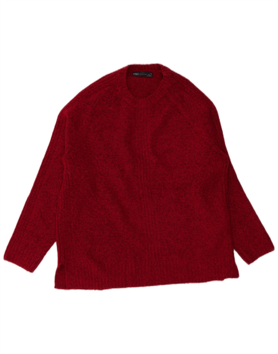 Marks & Spencer Damski sweter z okrągłym dekoltem, UK 14, średni burgund