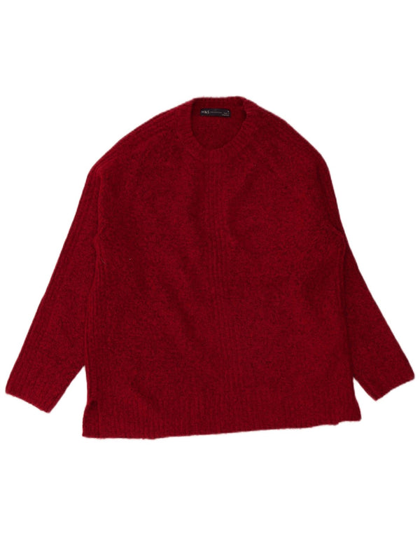 Marks & Spencer Damski sweter z okrągłym dekoltem, UK 14, średni burgund