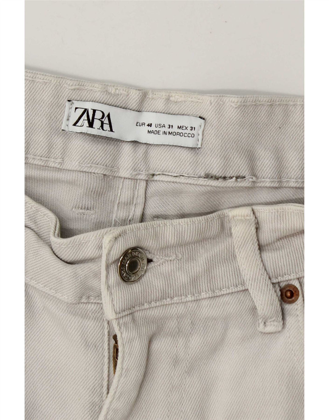 Męskie spodenki jeansowe Zara EU 40 Medium W30, beżowa bawełna