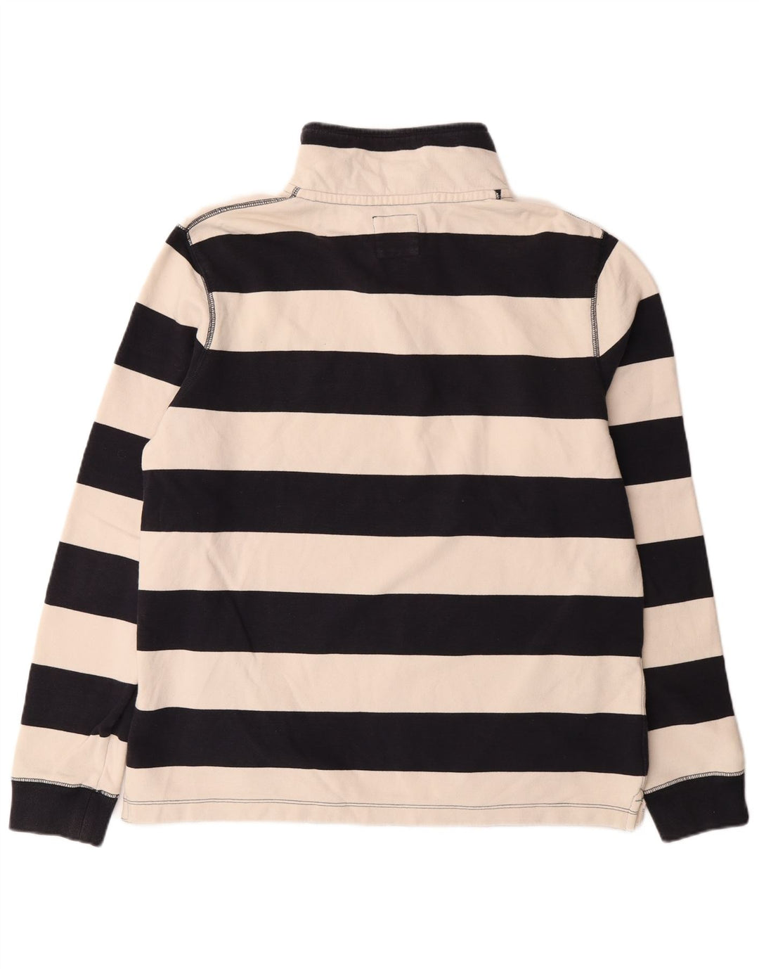 Męski sweter FAT FACE z zapinanym dekoltem i średnim granatem w paski