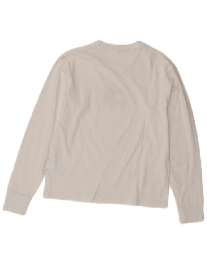 Damska koszulka z grafiką TOMMY HILFIGER Top UK 10 Small White Cotton