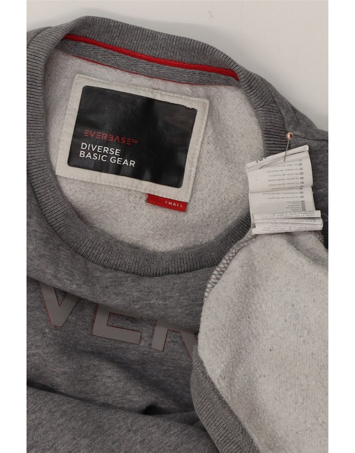 VINTAGE Mens Graphic Sweatshirt Jumper Small Grey Cotton