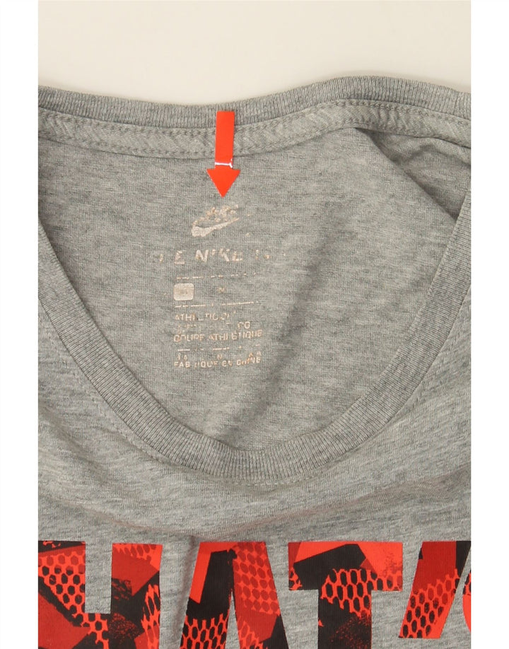 NIKE Mens Athletic Cut Graphic T-Shirt Top Medium Grey Vintage Nike and Second-Hand Nike from Messina Hembry 