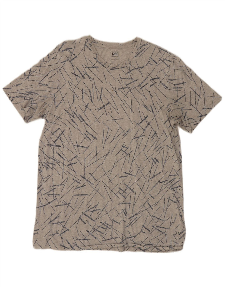 T-shirt męski Lee, mały, szary, bawełniany w paski