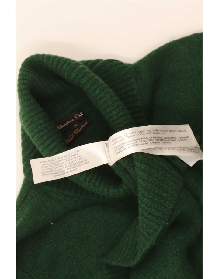 Damski sweter Massimo Dutti z okrągłym dekoltem, UK 12, średnia zielona wełna