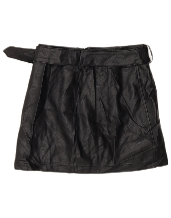 Damska spódniczka mini ze sztucznej skóry Topshop Petite UK 8 Small W26 czarna