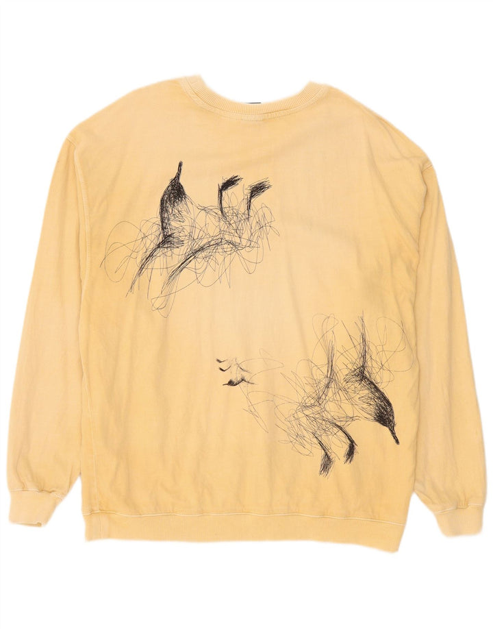 Męski sweter z grafiką Zara, średnio beżowy, bawełniany
