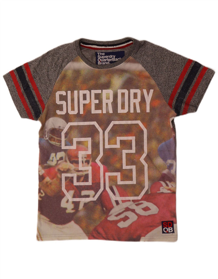 Męski T-shirt z grafiką Superdry, średnioszary, bawełniany