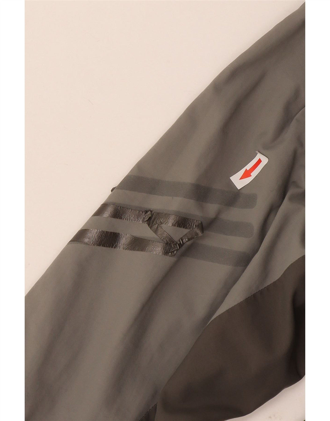 Męska kurtka przeciwdeszczowa Adidas UK 40, duża, szara, nylonowa z blokami kolorów