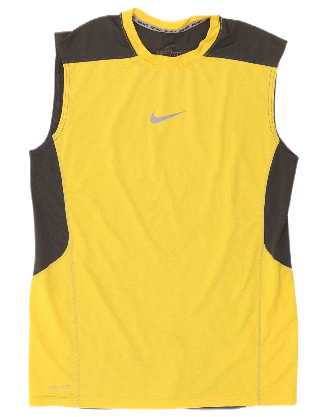 Męska koszulka z kamizelką Nike Dri Fit, mała, żółta, poliestrowa z blokami kolorów