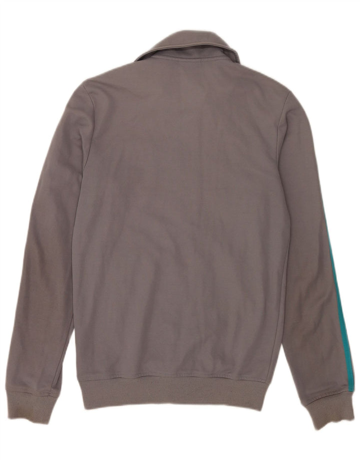 Adidas Męska bluza dresowa, mała, szara, bawełniana z blokami kolorów