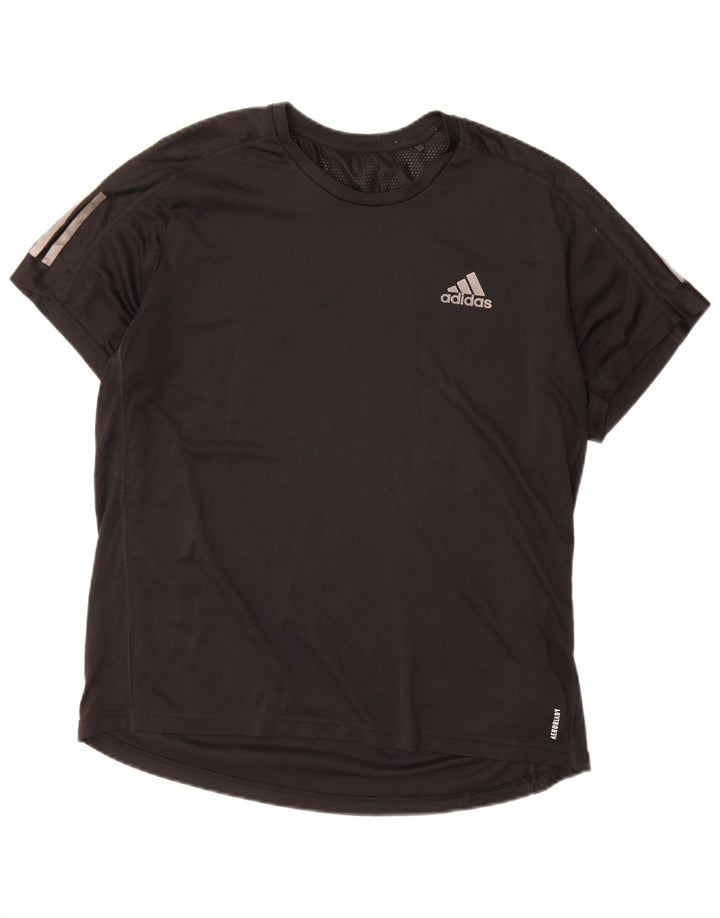 Męski T-shirt ADIDAS, duży, czarny, poliester