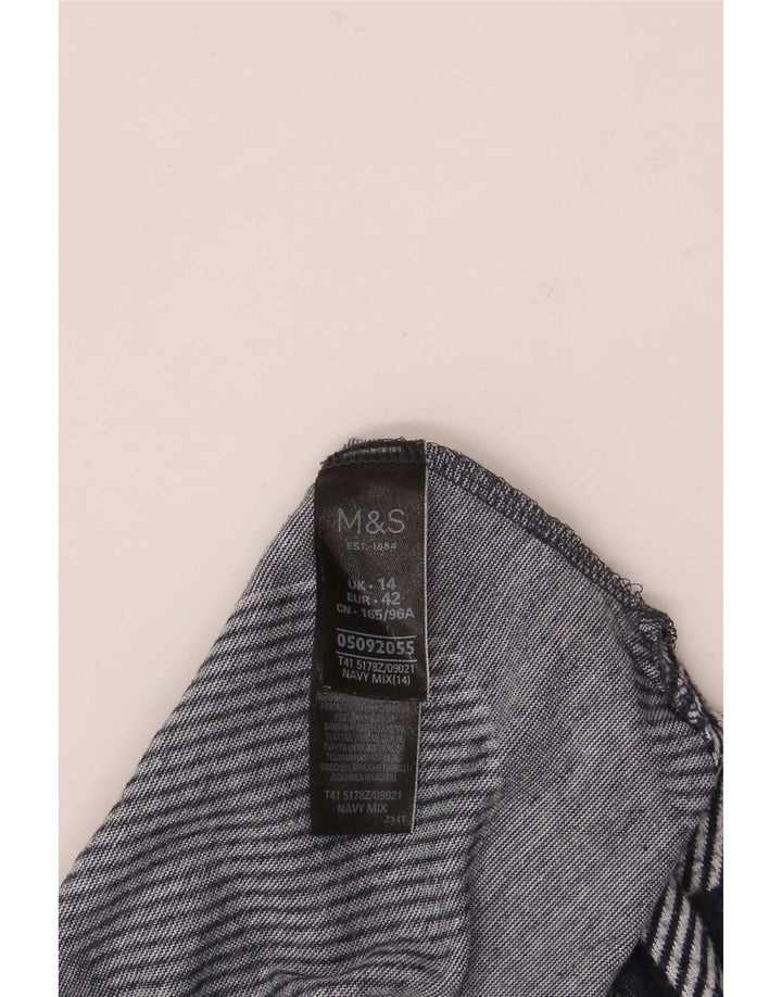 Marks & Spencer Damski top z rękawem 3/4, UK 14, duży, granatowy w kropki