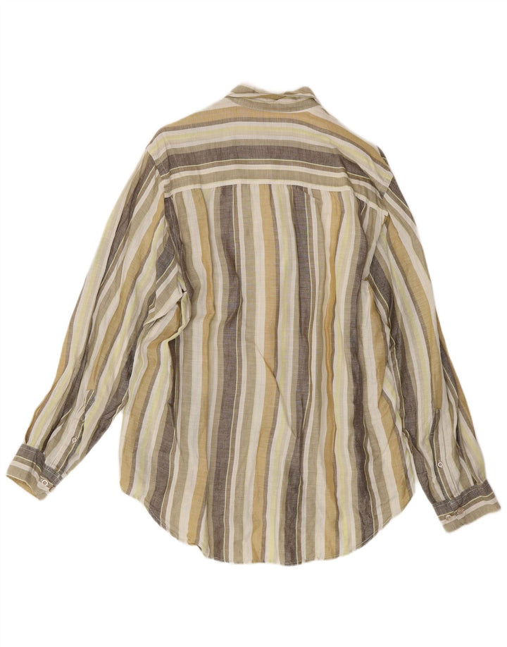 Koszula męska Marlboro Classics, duża, wielobarwna, lniana w paski