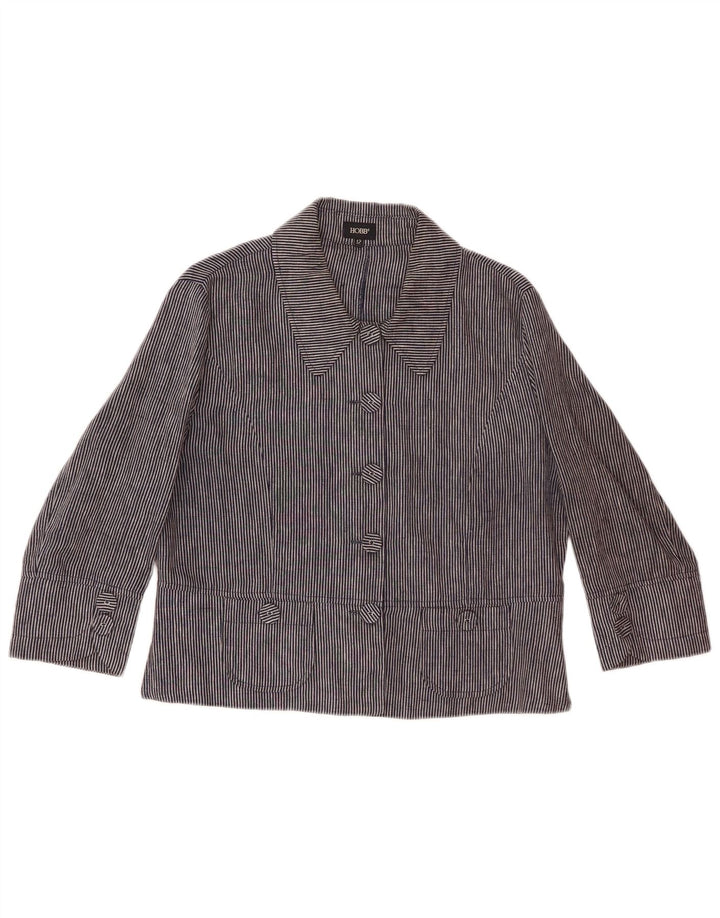 Damska marynarka Hobbs zapinana na 5 guzików UK 12, średni granatowy prążek