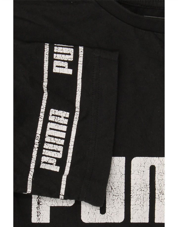 Chłopięcy T-shirt z grafiką PUMA, rozmiar 13-14 lat, duży, czarny, bawełniany