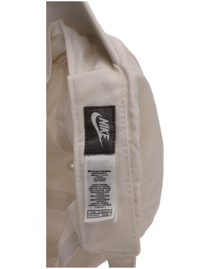 Chłopięca czapka z daszkiem Nike, jeden rozmiar, biała, bawełniana