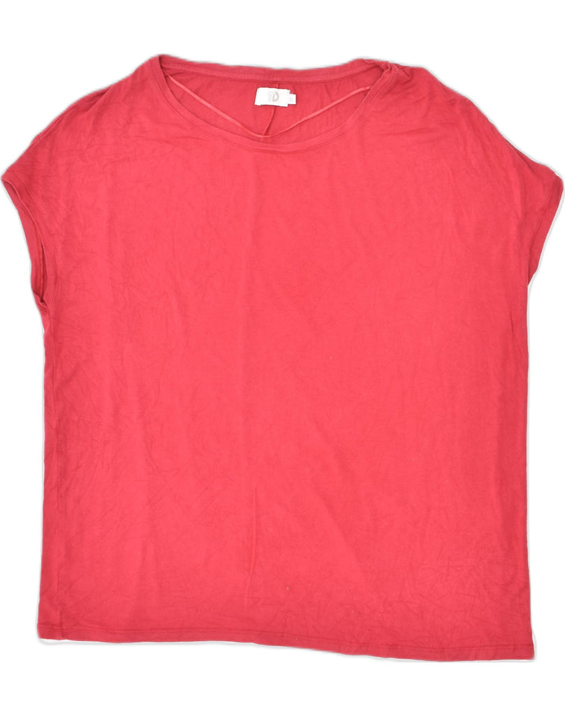 DAKS Womens T-Shirt Top UK 18 XL Red Cotton | Vintage DAKS | Thrift | Second-Hand DAKS | Used Clothing | Messina Hembry 