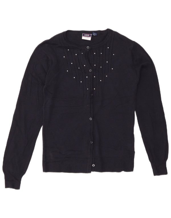 IZOD Dziewczęcy sweter kardigan 15-16 lat XL, granatowa, bawełniana