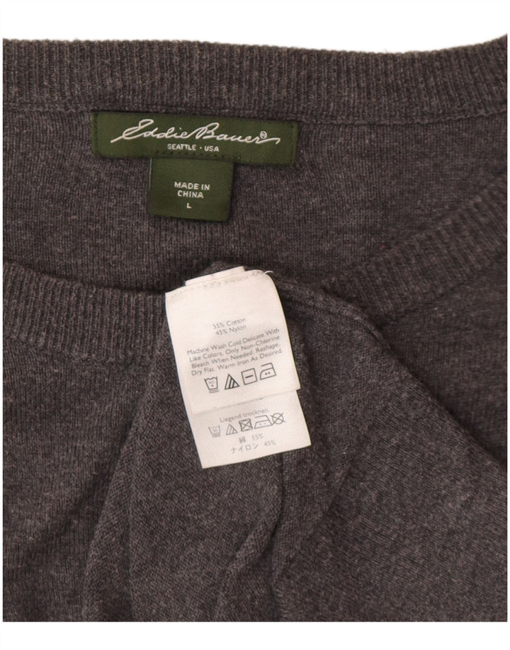 Sweter damski EDDIE BAUER UK 16, duży, szary, bawełniany