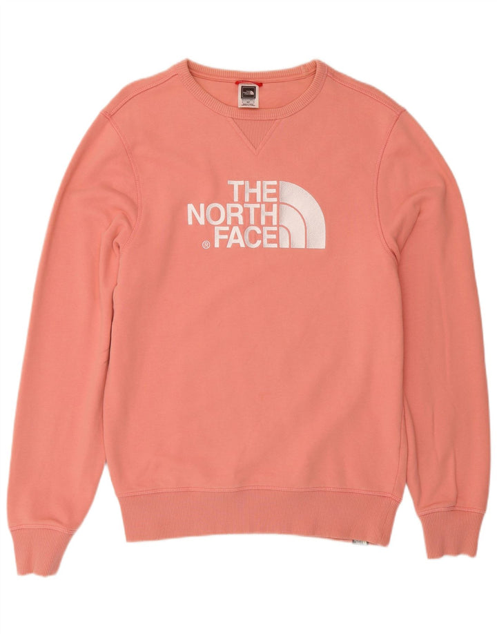 Męska bluza z grafiką The North Face, mała, różowa, bawełniana