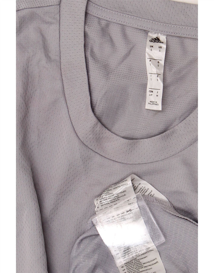 T-shirt męski ADIDAS, mały, szary, poliester