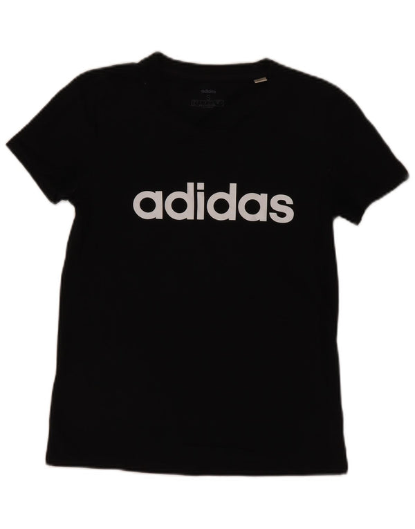 Damska koszulka z grafiką Adidas Top UK 8/10 Mała czarna bawełna