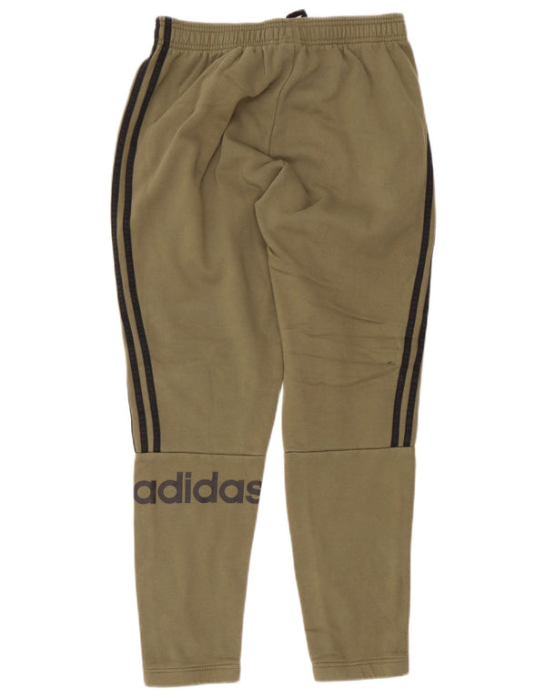 Męskie spodnie dresowe Adidas z grafiką, średnia, bawełniana khaki