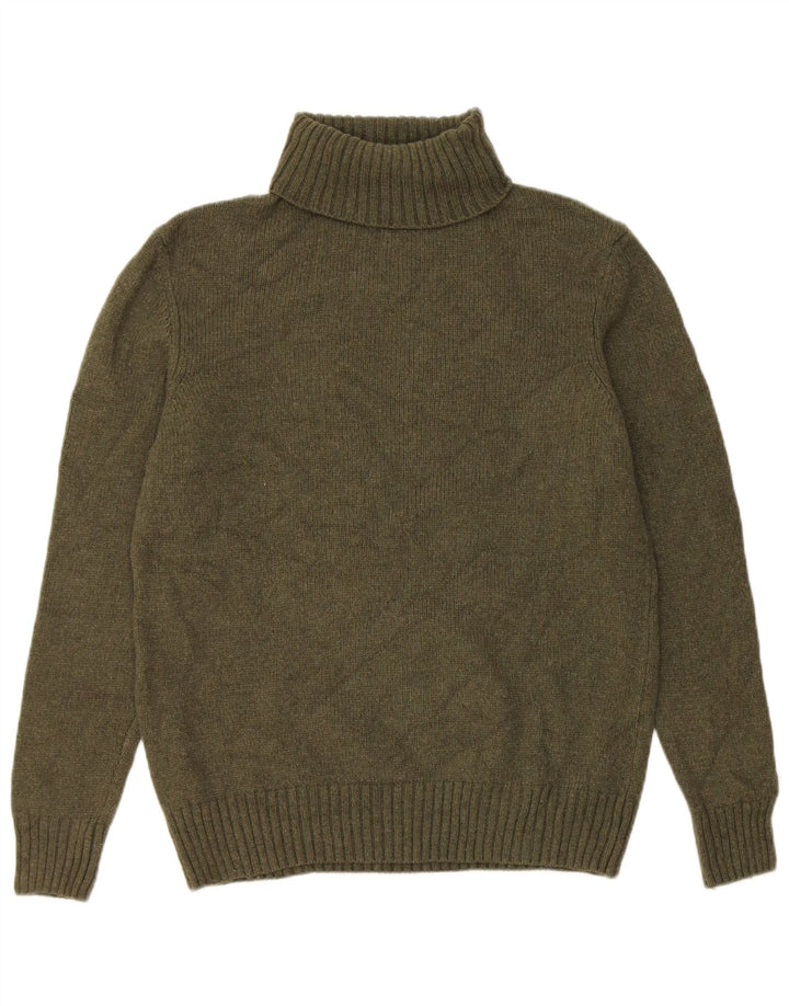 Męski sweter z golfem Zara, średnia wełna khaki