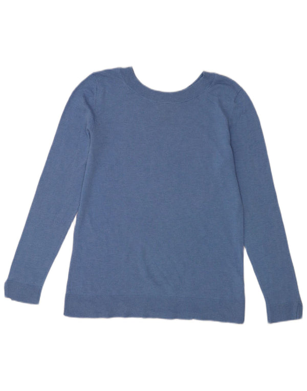 Sweter damski Massimo Dutti z dekoltem w łódkę UK 12 Średni niebieski jedwab