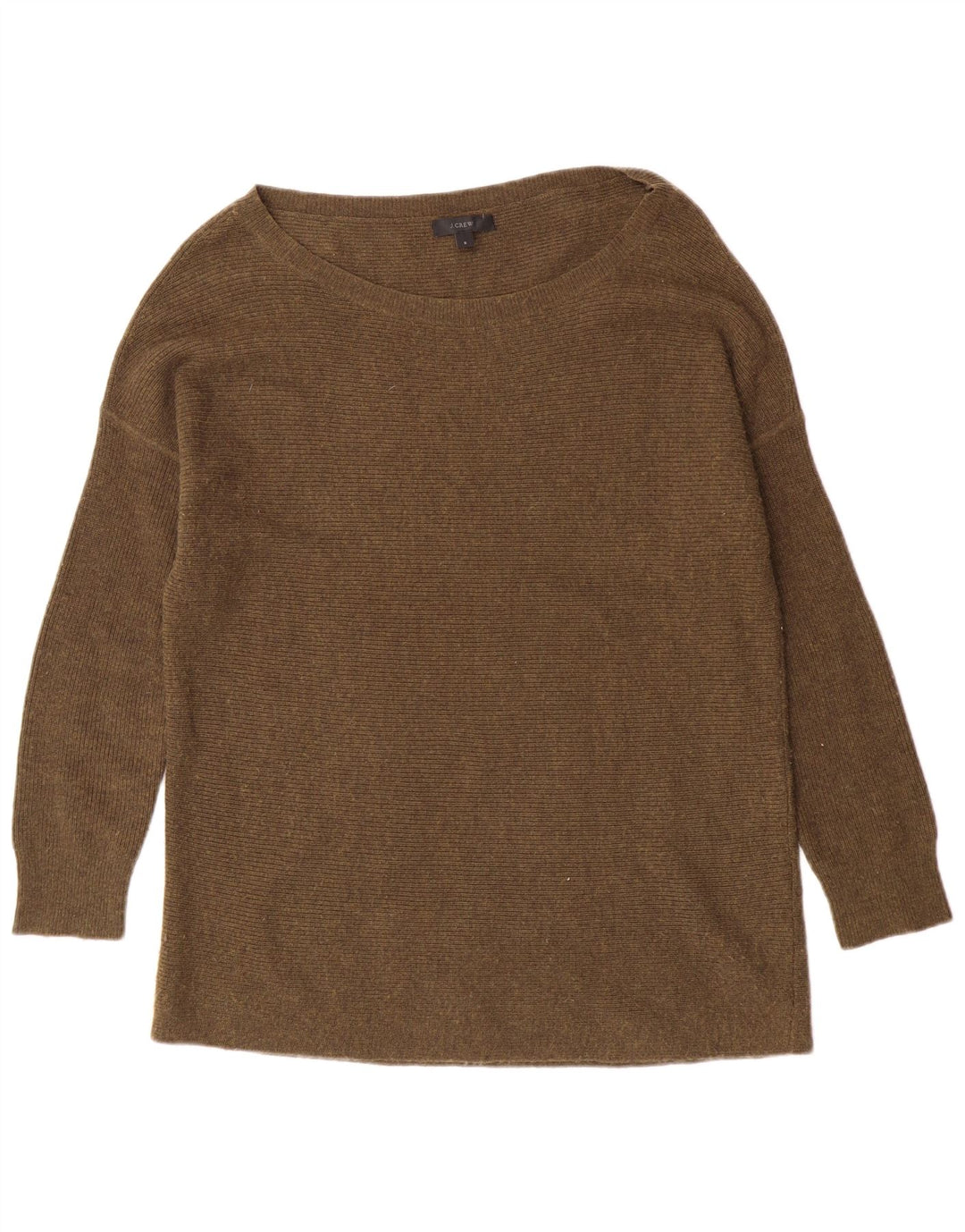 Damski sweter J. Crew z dekoltem w łódkę, UK 10, mała wełna khaki