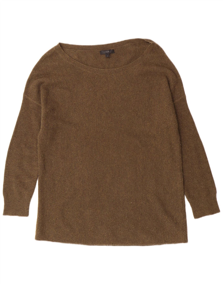 Damski sweter J. Crew z dekoltem w łódkę, UK 10, mała wełna khaki