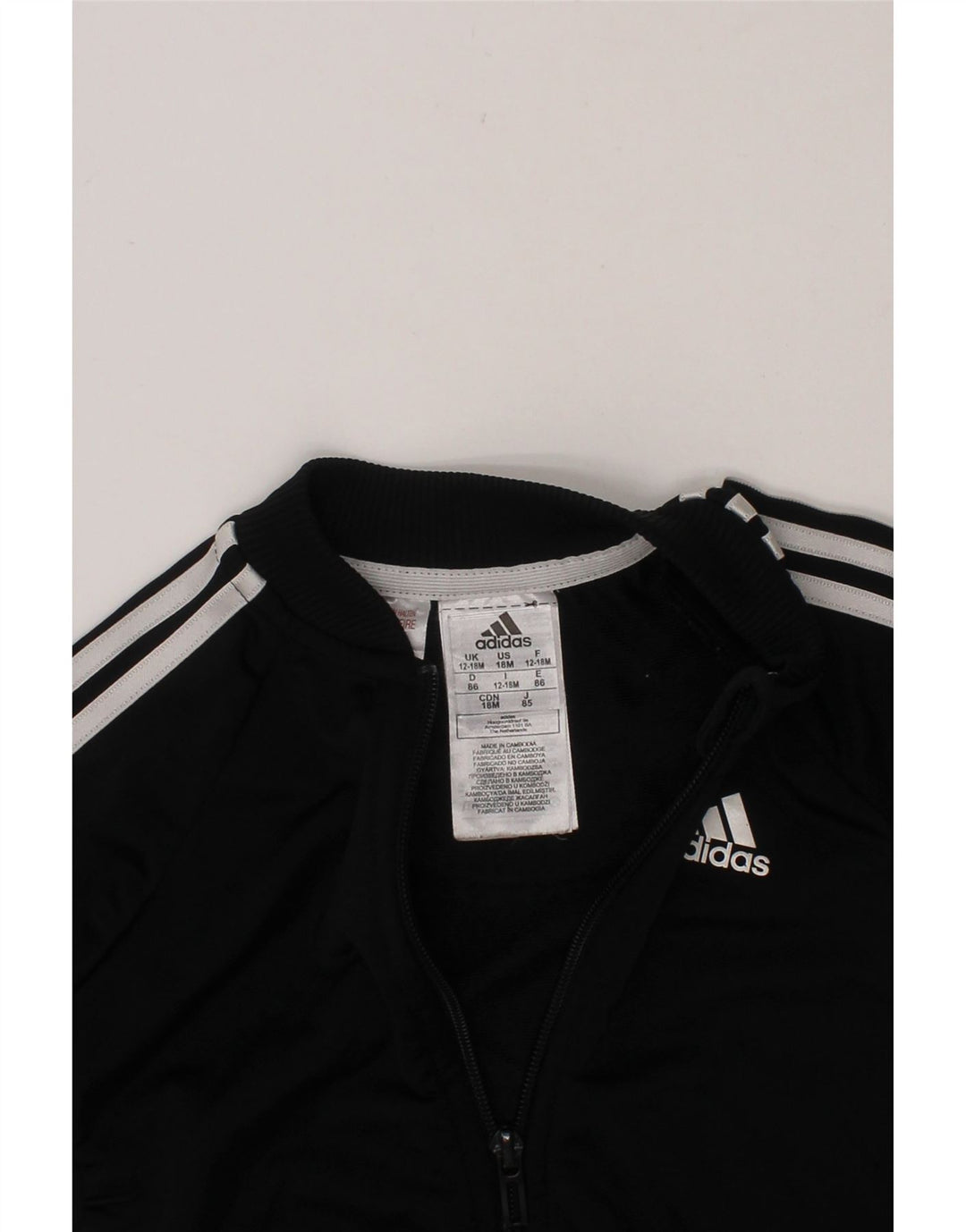ADIDAS Baby Boys Tracksuit Top Jacket 12-18 Months Black Polyester Vintage Adidas and Second-Hand Adidas from Messina Hembry 