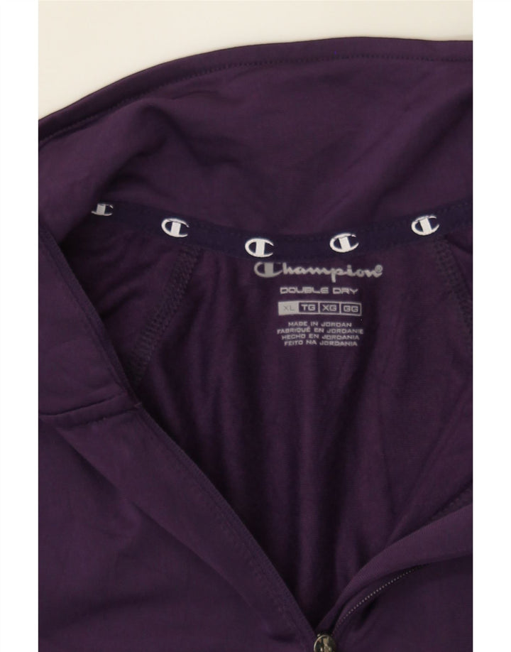 CHAMPION Womens Zip Neck Pullover Tracksuit Top UK 18 XL Purple Polyester Vintage Champion and Second-Hand Champion from Messina Hembry 