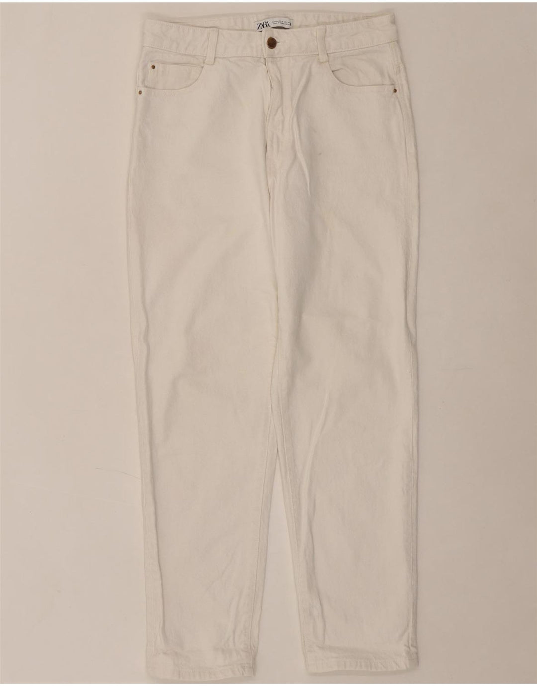 ZARA Womens Straight Jeans EU 40 Medium W30 L29 White Cotton Vintage Zara and Second-Hand Zara from Messina Hembry 
