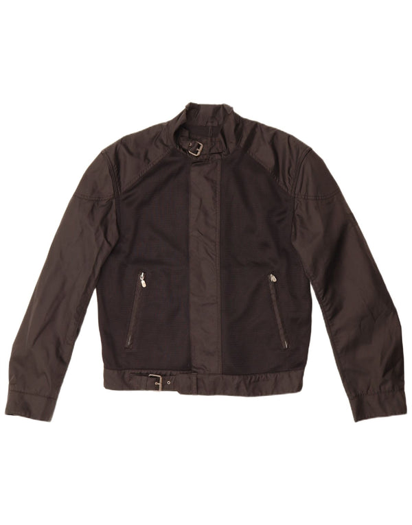 Męska kurtka wyścigowa Belstaff UK 40, duża, czarna, z blokami kolorów