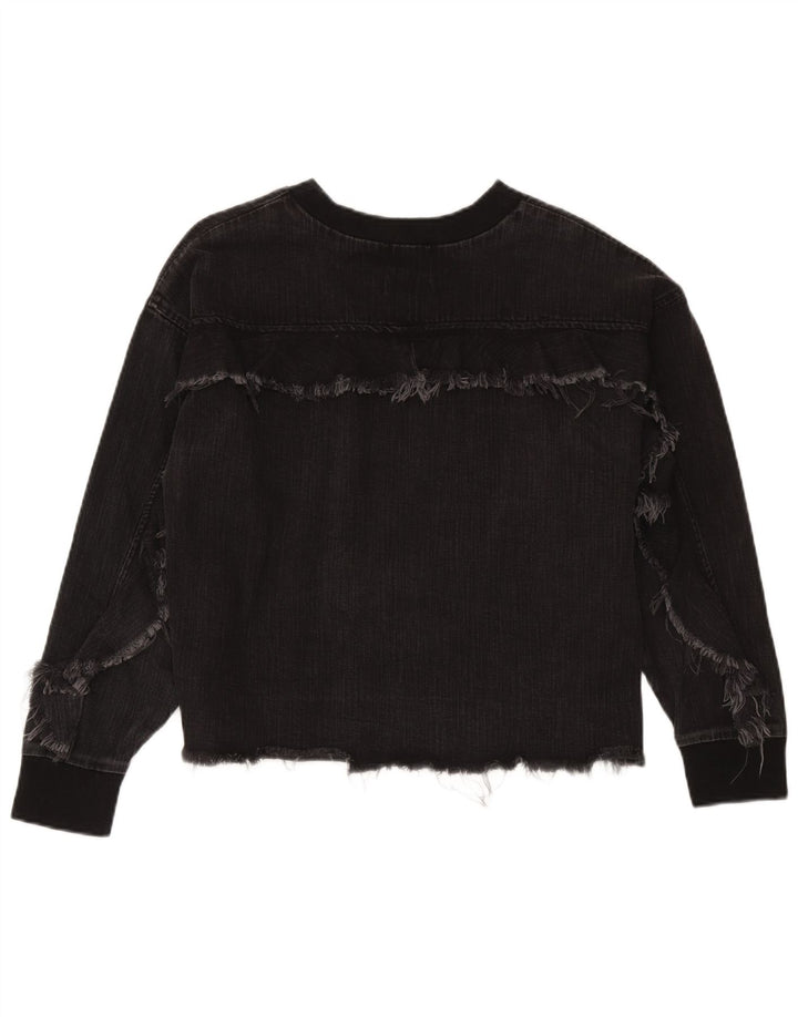 Sweter damski Zara UK 14, średni czarny, bawełniany