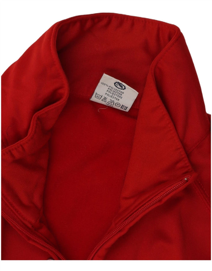C&A Mens Loose Fit Tracksuit Top Jacket Large Red Colourblock Polyester