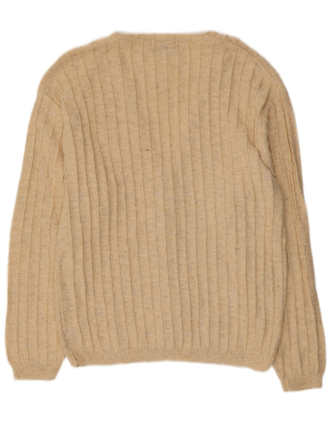 Sweter męski w stylu vintage, średnio beżowy, bawełniany