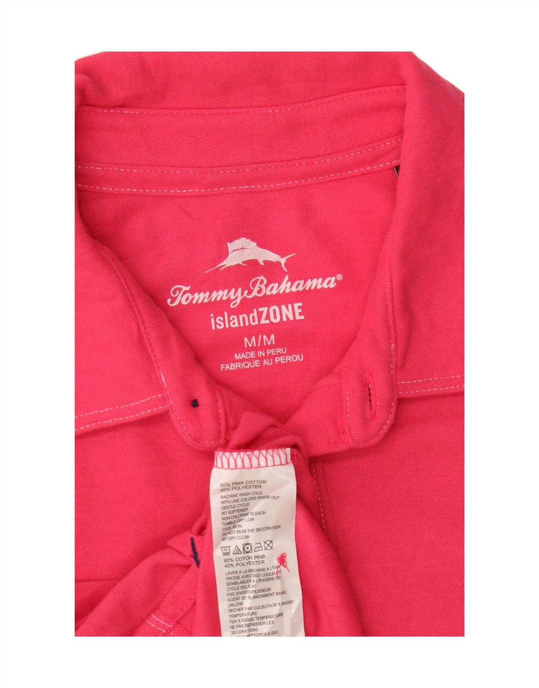 TOMMY BAHAMA Mens Polo Shirt Medium Pink Cotton Vintage Tommy Bahama and Second-Hand Tommy Bahama from Messina Hembry 