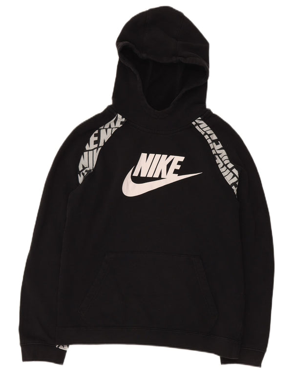 Chłopięcy sweter z kapturem NIKE z grafiką, 13-14 lat XL, czarny, bawełniany