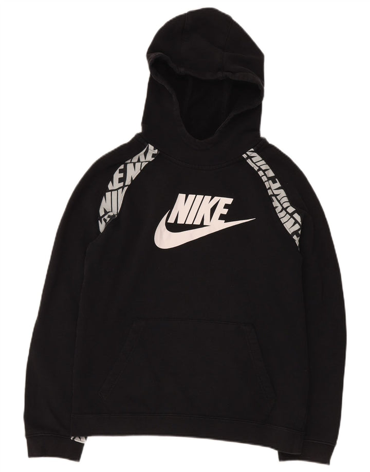 Chłopięcy sweter z kapturem NIKE z grafiką, 13-14 lat XL, czarny, bawełniany